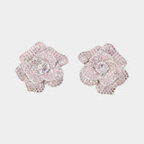 Boucles D'oreilles Crystal Flower - SELF PORTRAIT - Argent - Rose