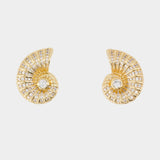 Boucles D'oreilles Crystal Shell - SELF PORTRAIT - Plaqué Or - Doré