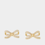 Boucles D'oreilles Crystal Bow - SELF PORTRAIT - Métal - Doré