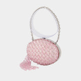 Pochette Oval Crystal Chain - SELF PORTRAIT - Synthétique - Rose