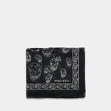 Écharpe Ca Skull - Alexander McQueen - Soie - Noir