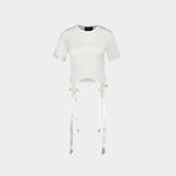 T-Shirt Easy Avec Noeud - Simone Rocha - Coton - Blanc