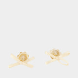 Boucles D'oreilles Petite Bow Daisy - Simone Rocha - Crystal - Jaune