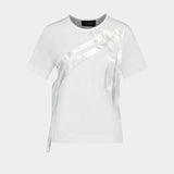 T-Shirt Bow Sash Easy - Simone Rocha - Lyocell - Ivoire