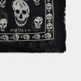 Écharpe Ca Skull - Alexander McQueen - Soie - Noir