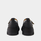 Mocassins Cleated Mary Jane - Ganni - Cuir Synthétique - Noir