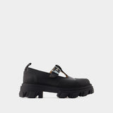 Mocassins Cleated Mary Jane - Ganni - Cuir Synthétique - Noir