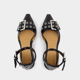 Escarpins Feminine Open Cut - Ganni - Synthétique - Noir