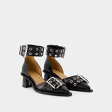 Escarpins Feminine Open Cut - Ganni - Synthétique - Noir