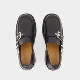 Mocassins Feminine - Ganni -  Cuir - Noir