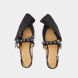 Ballerines Big Bow - Ganni - Synthétique - Noir