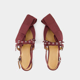Ballerines Big Bow - Ganni - Synthétique - Bordeaux