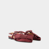 Ballerines Big Bow - Ganni - Synthétique - Bordeaux