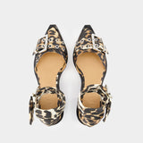 Escarpins Feminine Open Cut - Ganni - Synthétique - Imprimé