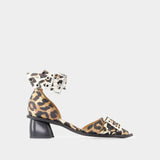 Escarpins Feminine Open Cut - Ganni - Synthétique - Imprimé