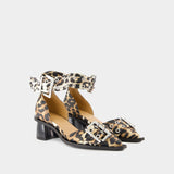 Escarpins Feminine Open Cut - Ganni - Synthétique - Imprimé