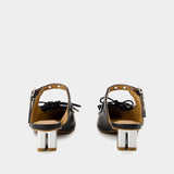 Mules Eyelets - Ganni - Synthetique - Noir