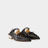 Mules Eyelets - Ganni - Synthetique - Noir
