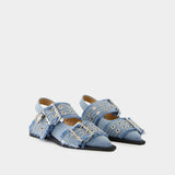 Ballerines Charms - Ganni - Denim - Bleu
