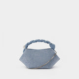 Sac À Bandoulière Bou Mini Strass - Ganni - Denim - Bleu