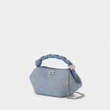 Sac À Bandoulière Bou Mini Strass - Ganni - Denim - Bleu