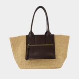 Cabas Easy Medium - Ganni - Raffia - Marron