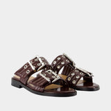 Sandales Feminine - Ganni - Synthétique - Bordeaux