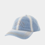 Casquette - Ganni - Coton - Bleu