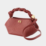 Sac À Main Bou Mini Ostrich - Ganni - Synthétique - Bordeaux