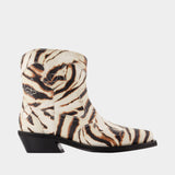 Bottes Low Shaft Embroidered Western - Ganni - Synthétique - Ivoire