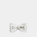Barrettes Pearl Bow - SELF PORTRAIT - Satin - Ivoire
