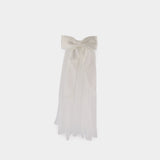 Barrettes Bow Embellished Veil - SELF PORTRAIT - Synthétique - Blanc