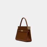 Sac À Main Lee Radziwill Small Double - Tory Burch - Cuir - Marron