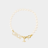 Collier Chaos Large Pearl - Vivienne Westwood - Métal - Doré