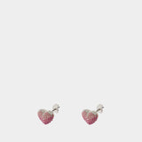 Boucles D'oreilles Balloon Heart Pave - Marc Jacobs - Métal - Rose