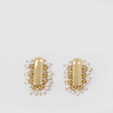 Boucles D'oreilles Pearl Cluster - SELF PORTRAIT - Métal - Doré