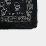 Écharpe Ca Skull - Alexander McQueen - Soie - Noir
