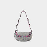 Sac Porté Épaule Alog Monogram - Acne Studios - Cuir - Bleu/Rose