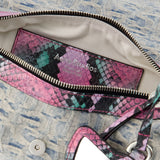 Sac Porté Épaule Alog Monogram - Acne Studios - Cuir - Bleu/Rose