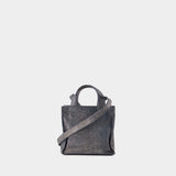 Cabas Mini Lunar - Acne Studios - Cuir - Argenté/Bleu