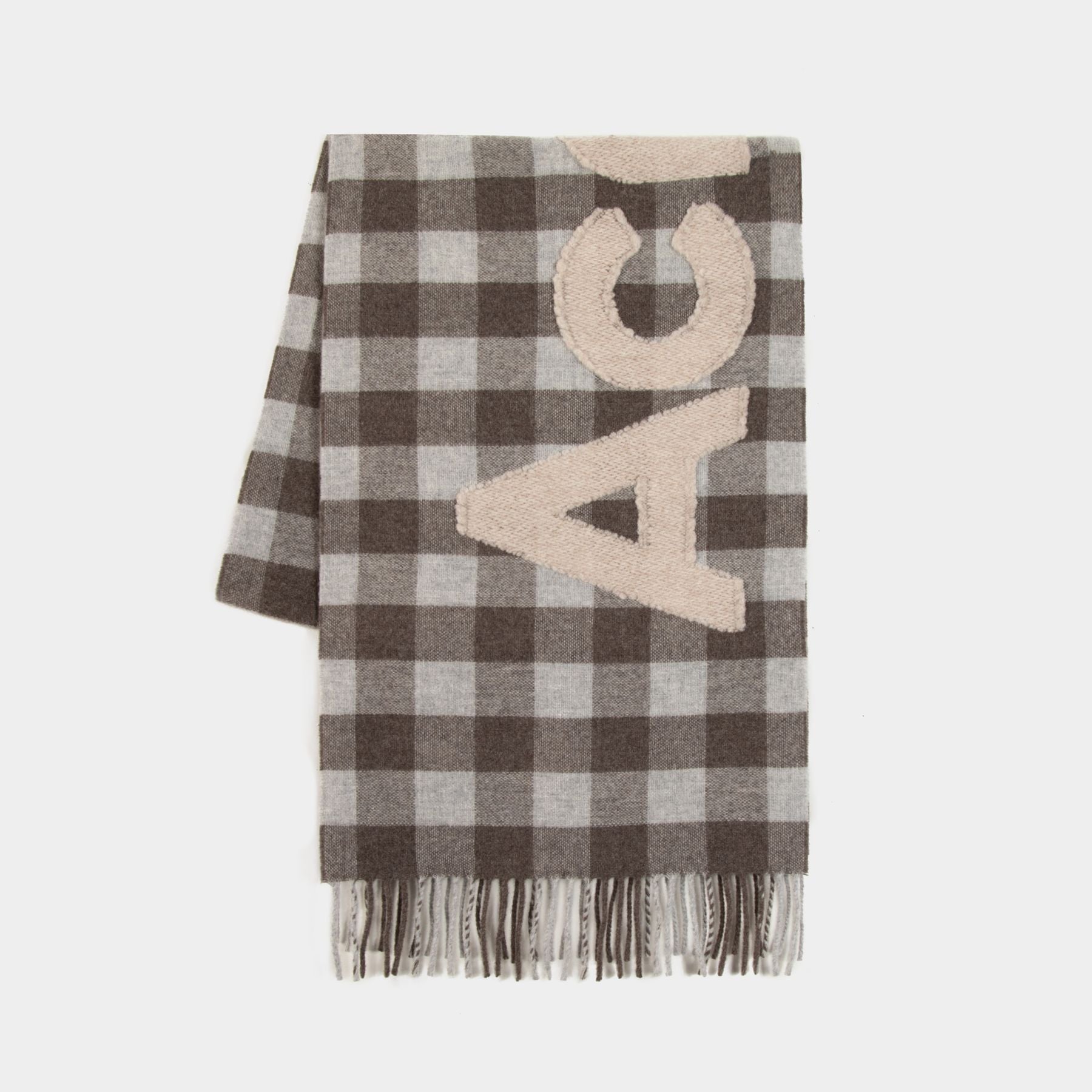 Écharpe Acné Studios En Laine Grise - Foulard Rectangulaire Hiver Femme - Italie