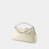 Sac À Main T Lock Top Handle - TOTEME - Cuir - Milk
