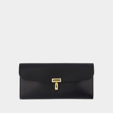 Portefeuille T-Lock - TOTEME - Cuir - Noir
