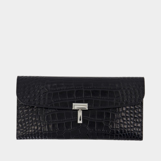 Porte-Monnaie T-Lock - TOTEME - Cuir - Noir