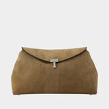 Pochette T-Lock - TOTEME - Cuir - Beige