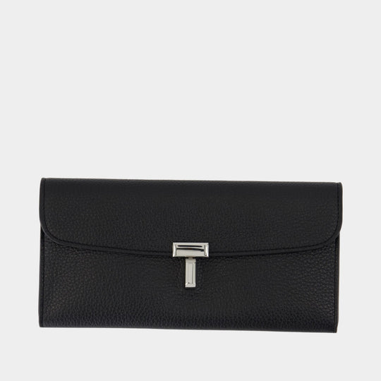 Porte-Monnaie T-Lock - TOTEME - Cuir - Noir