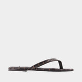 Sandales Croco - TOTEME - Cuir - Marron