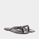 Sandales Croco - TOTEME - Cuir - Marron