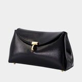 Pochette Mini T-Lock Naplack - TOTEME - Cuir - Noir