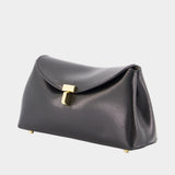 Pochette Mini T-Lock - TOTEME - Cuir - Noir